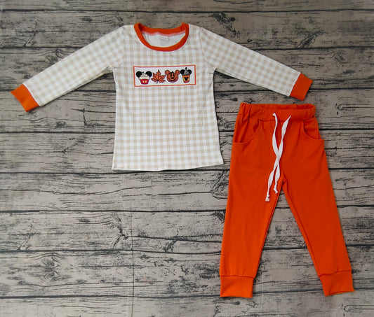 No moq BLP0696 Pre-order Size 3-6m to 7-8t baby boy clothes long sleeve top with trousers kids autumn set