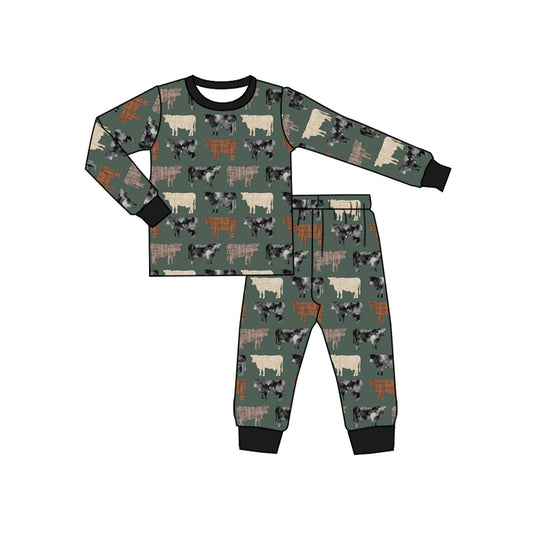 No moq BLP0710 Pre-order Size 3-6m to 7-8t baby boy clothes long sleeve top with trousers kids autumn set