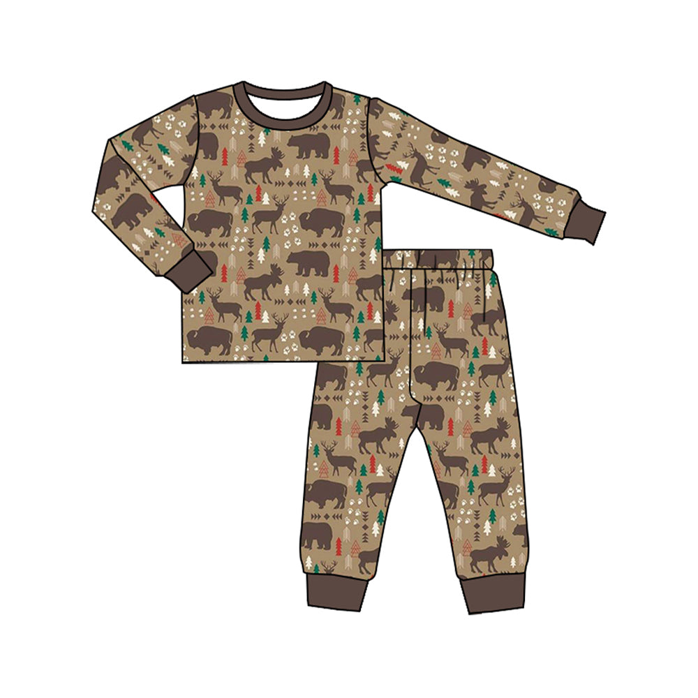 No moq BLP0736 Pre-order Size 3-6m to 7-8t baby boy clothes long sleeve top with trousers kids autumn set