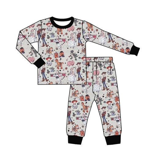 No moq BLP0754 Pre-order Size 3-6m to 7-8t baby boy clothes long sleeve top with trousers kids autumn set