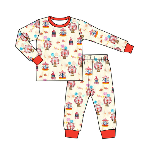 No moq BLP0768 Pre-order Size 3-6m to 7-8t baby boy clothes long sleeve top with trousers kids autumn set