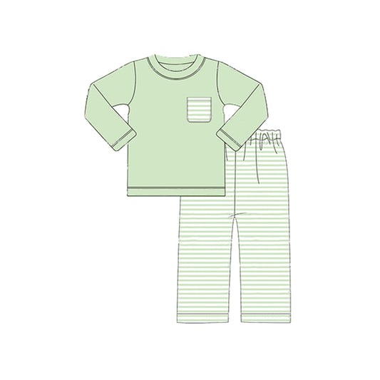 No moq BLP0779 Pre-order Size 3-6m to 7-8t baby boy clothes long sleeve top with trousers kids autumn set