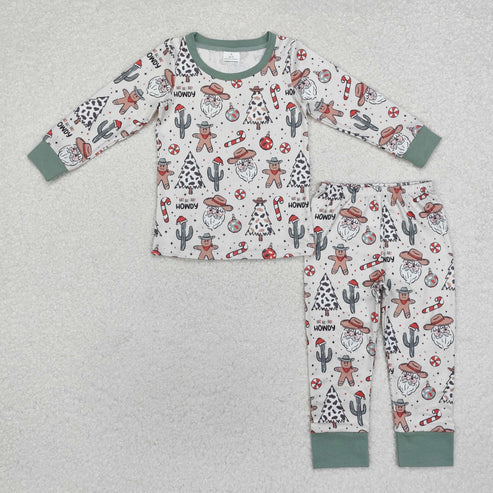 9.16 RTS Sibling Baby Kids Cactus Hats Santa Candy Cane Pajamas Sets Zipper Footie Rompers