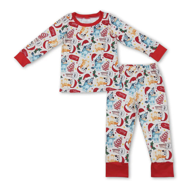 RTS Sibling Baby Boys Christmas Top Pants Pajamas Clothes Sets