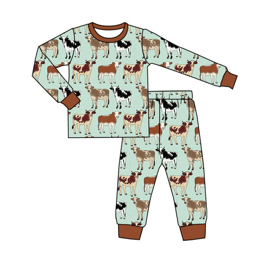 No moq BLP0829 Pre-order Size 3-6m to 14-16t baby boy clothes long sleeve top with trousers kids autumn set