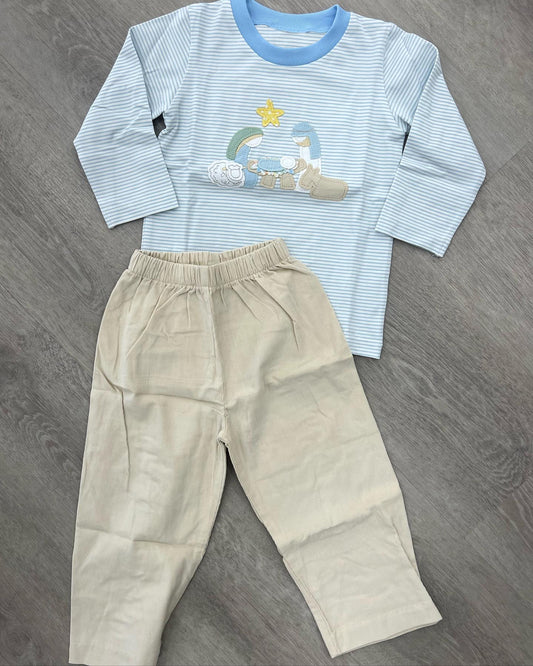 No moq  BLP0862  Pre-order Size 3-6m to 14-16t baby boy clothes long sleeve top with trousers kids autumn set