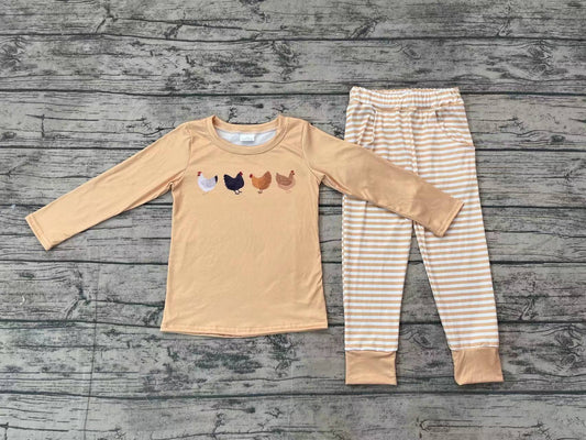 No moq BLP0865  Pre-order Size 3-6m to 14-16t baby boy clothes long sleeve top with trousers kids autumn set