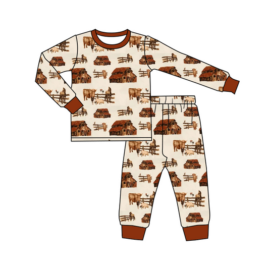 No moq  BLP0876 Pre-order Size 3-6m to 14-16t baby boy clothes long sleeve top with trousers kids autumn set