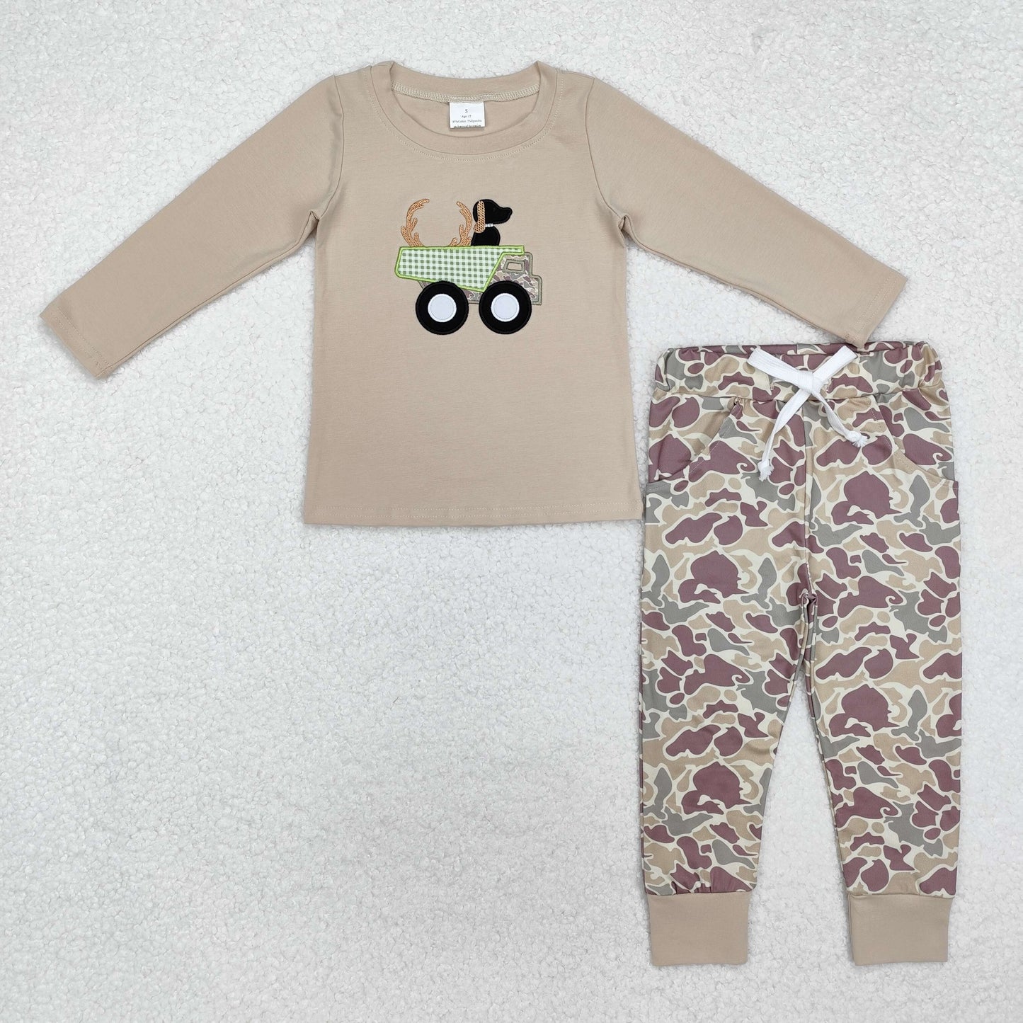 USA Shop (in stock)BLP0886 Baby Boys Hunting Dog Top Camo Pants Outfits Clothes Sets