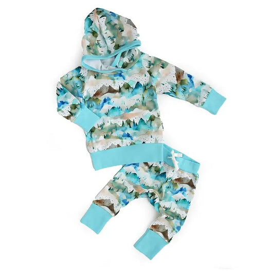 No moq BLP0891 Pre-order Size 3-6m to 14-16t baby boy clothes long sleeve top with trousers kids autumn set