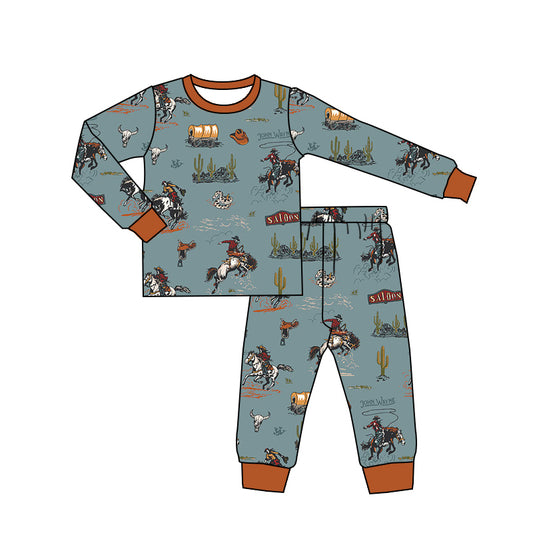 No moq BLP0900 Pre-order Size 3-6m to 14-16t baby boy clothes long sleeve top with trousers kids autumn set