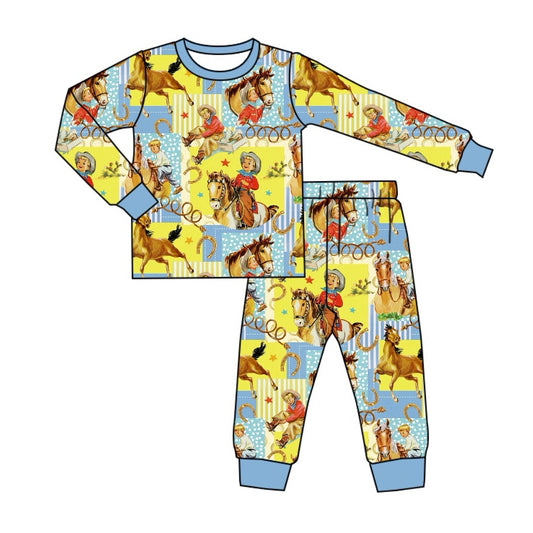 No moq BLP0915  Pre-order Size 3-6m to 14-16t baby boy clothes long sleeve top with trousers kids autumn set