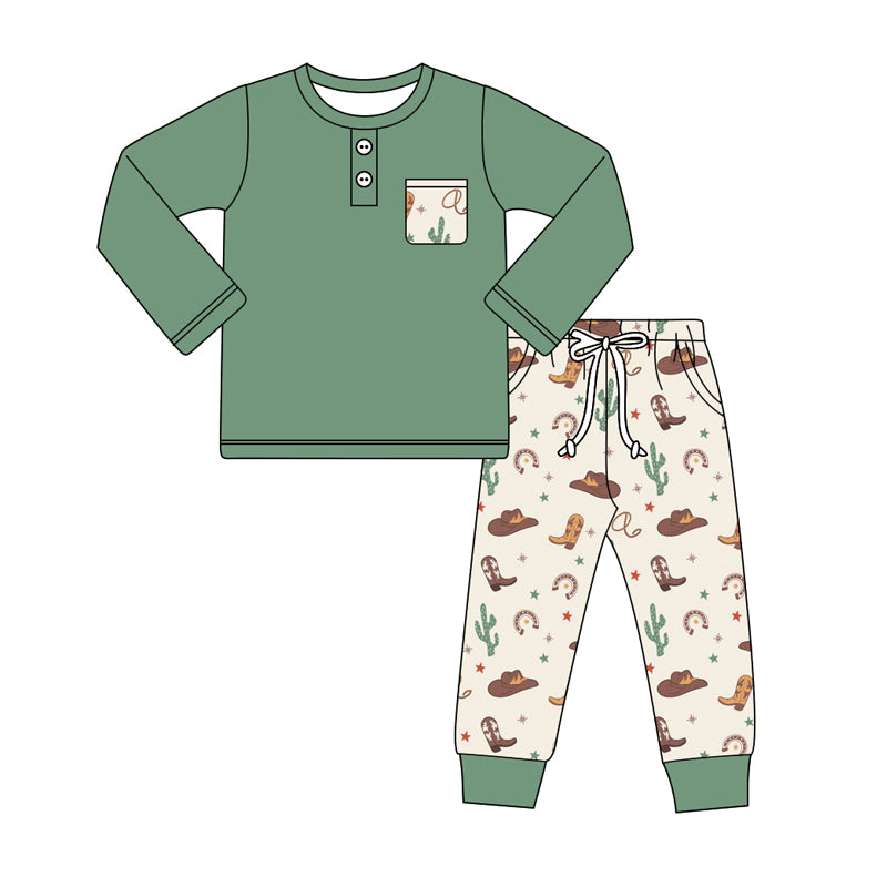 No moq BLP0925 Pre-order Size 3-6m to 14-16t baby boy clothes long sleeve top with trousers kids autumn set