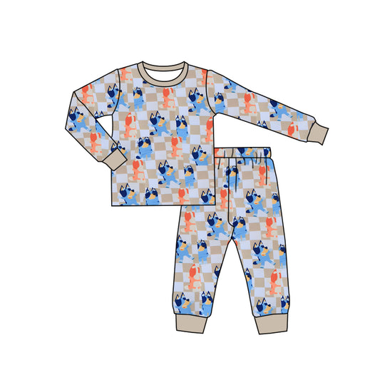 No moq BLP0957  Pre-order Size 3-6m to 14-16t baby boy clothes long sleeve top with trousers kids autumn set