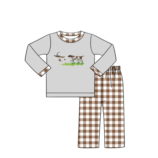 No moq BLP0977  Pre-order Size 3-6m to 14-16t baby boy clothes long sleeve top with trousers kids autumn set