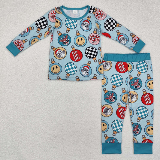 BLP0992 Ho ho ho santa ornaments baby kids Christmas pajamas