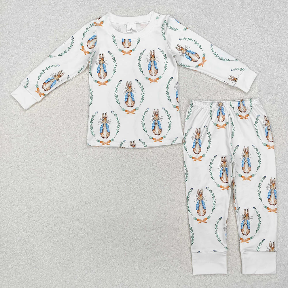 2.11 RTS Sibling Girls Baby Boys Easter Rabbits Dresses Pajamas