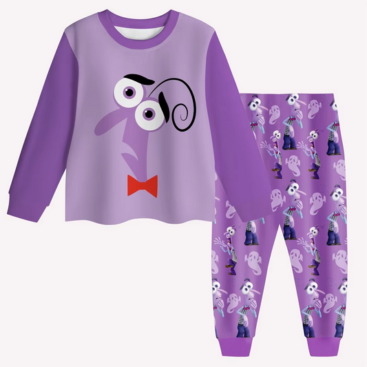 BLP1050 Baby Girls Lavender Cartoon Top Pants Pajamas Clothes Sets Preorder