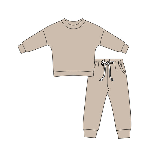 BLP1051 Baby Boys Light Brown Shirt Pants Sports Clothes Sets Preorder