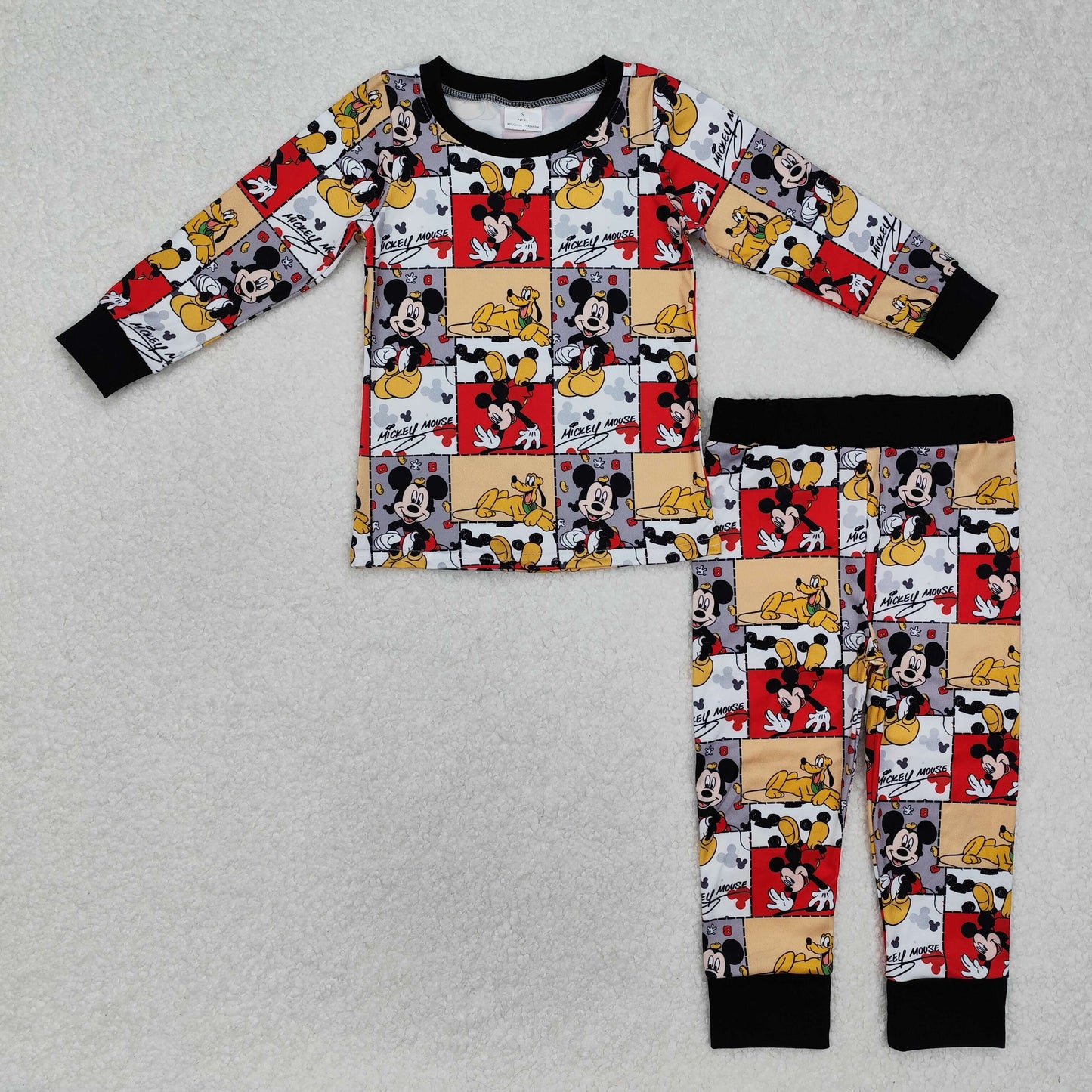 BLP1058Black long sleeves mouse kids boys pajamas