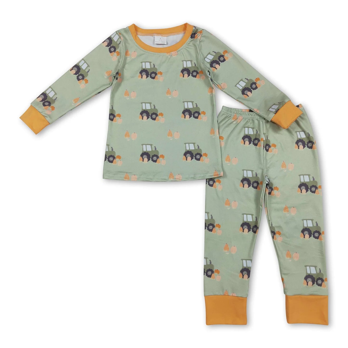 9.30 RTS Sibling Baby Kids Fall Trucks Pumpkins Farm Rompers Pajamas Sets