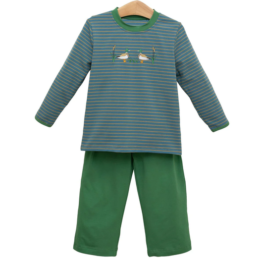 9.27 BLP1306 Pre order No Moq Baby Boys Stripe Ducks Top Pants Clothes Sets