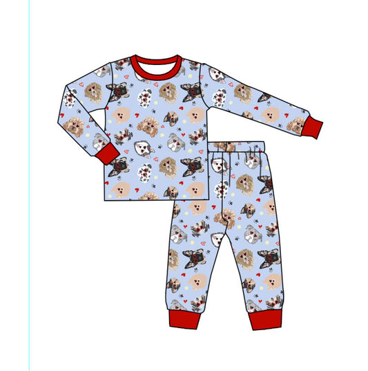 10.13 BLP1316 Pre order No Moq Baby Boys Hearts Dogs Top Pant Valentine Pajamas Sets