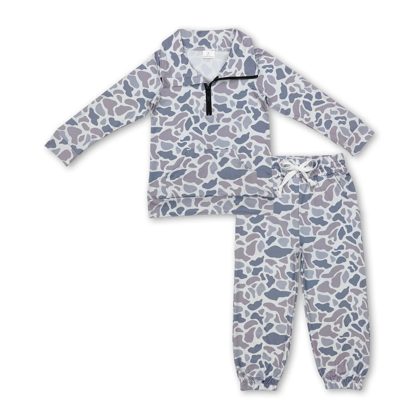 10.14 RTS Sibling Hunting Sibling Baby Boys Camo Zipper Pullover Top Pockets Jogger Pants Southern Clothes Sets