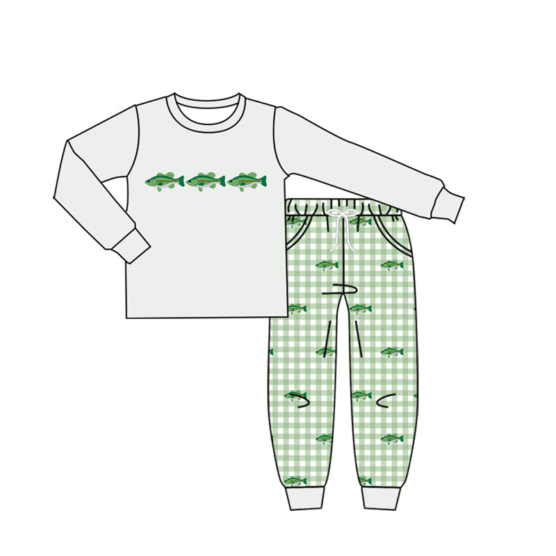 4.16 Pre order No Moq Baby Boys Aqua Ducks Checked Top Pockets Jogger Hunting Clothes Sets