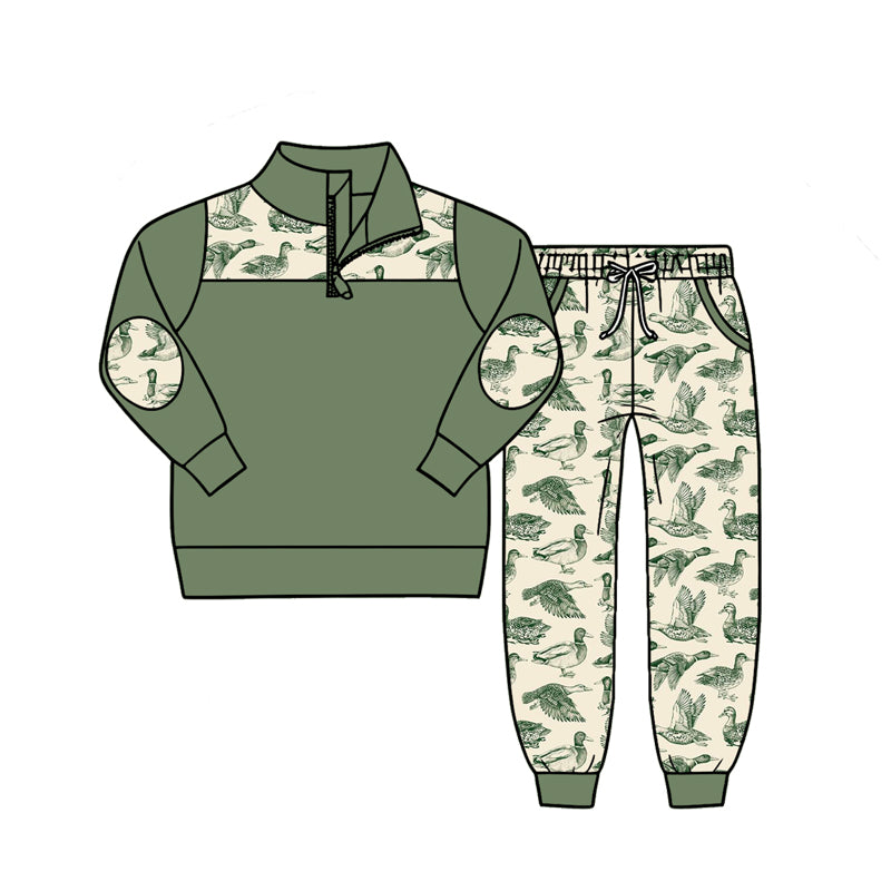 4.27 Pre order No Moq Baby Boys Long Sleeve Camo Zip Pullover Top Pockets Jogger Clothes Sets