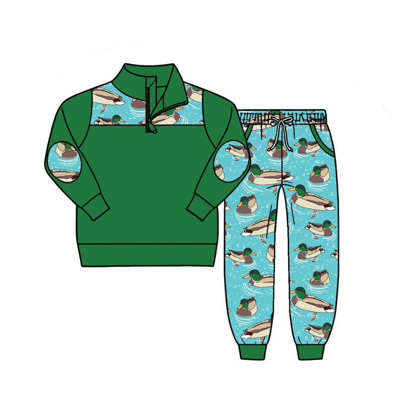 4.27 Pre order No Moq Baby Boys Long Sleeve Camo Zip Pullover Top Pockets Jogger Clothes Sets