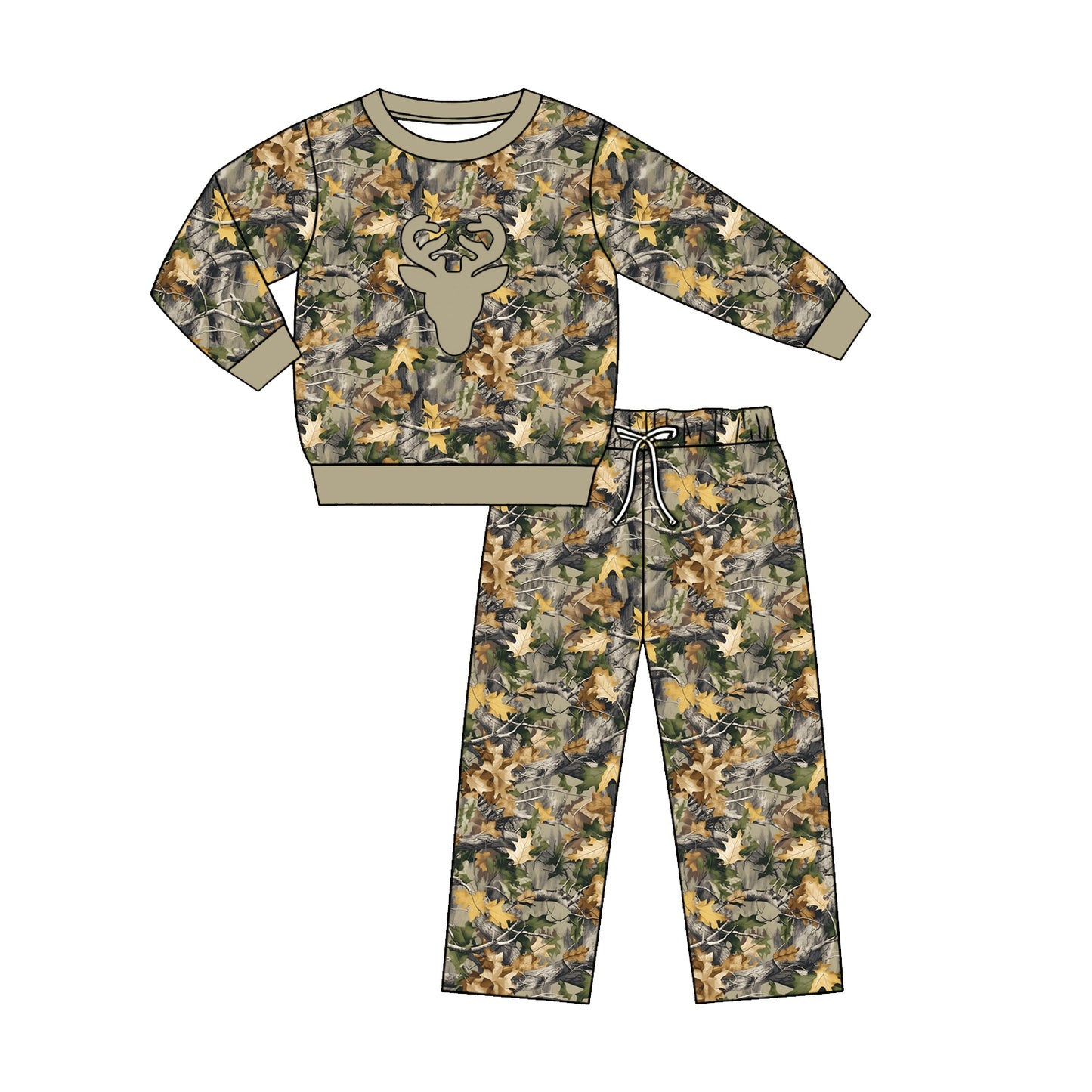 5.8 Pre order No Moq Baby Boys Camo Long Sleeve Top Pants Set