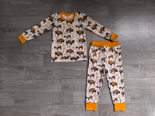 6.29 BLP1466 Sample No Moq Baby Boys Flowers Cows Top Pockets Jogger Western Clothes Set