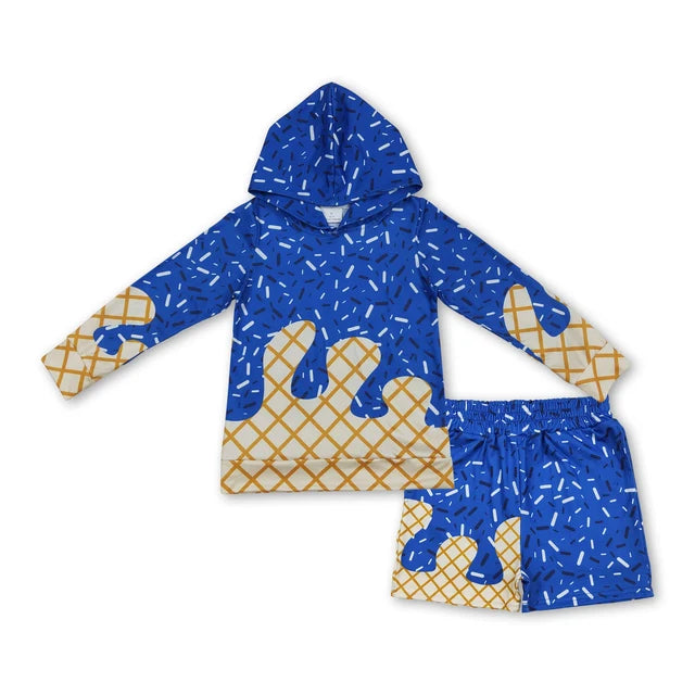 Sibling Baby Boys Long Sleeve Southern Camo Drip Sprinkles Hoodies Pockets Shorts Clothes Sets
