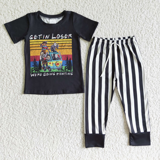 BSPO0003  Baby boys get in loser halloween black sets