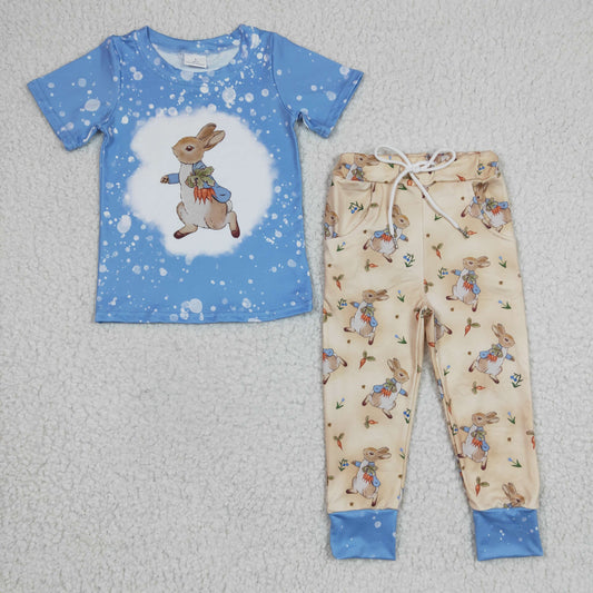 2.2 BSPO0083 RTS No Moq Promotion Baby Boys Easter Rabbit Pants Clothes Sets
