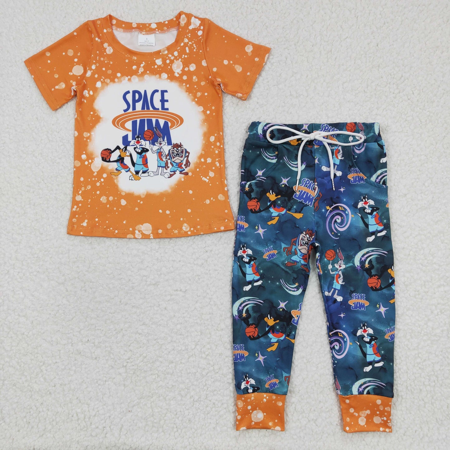 BSPO0091 Kids boyls clothes short sleeves top with trousers set-promotion 2024.8.24 $5.5