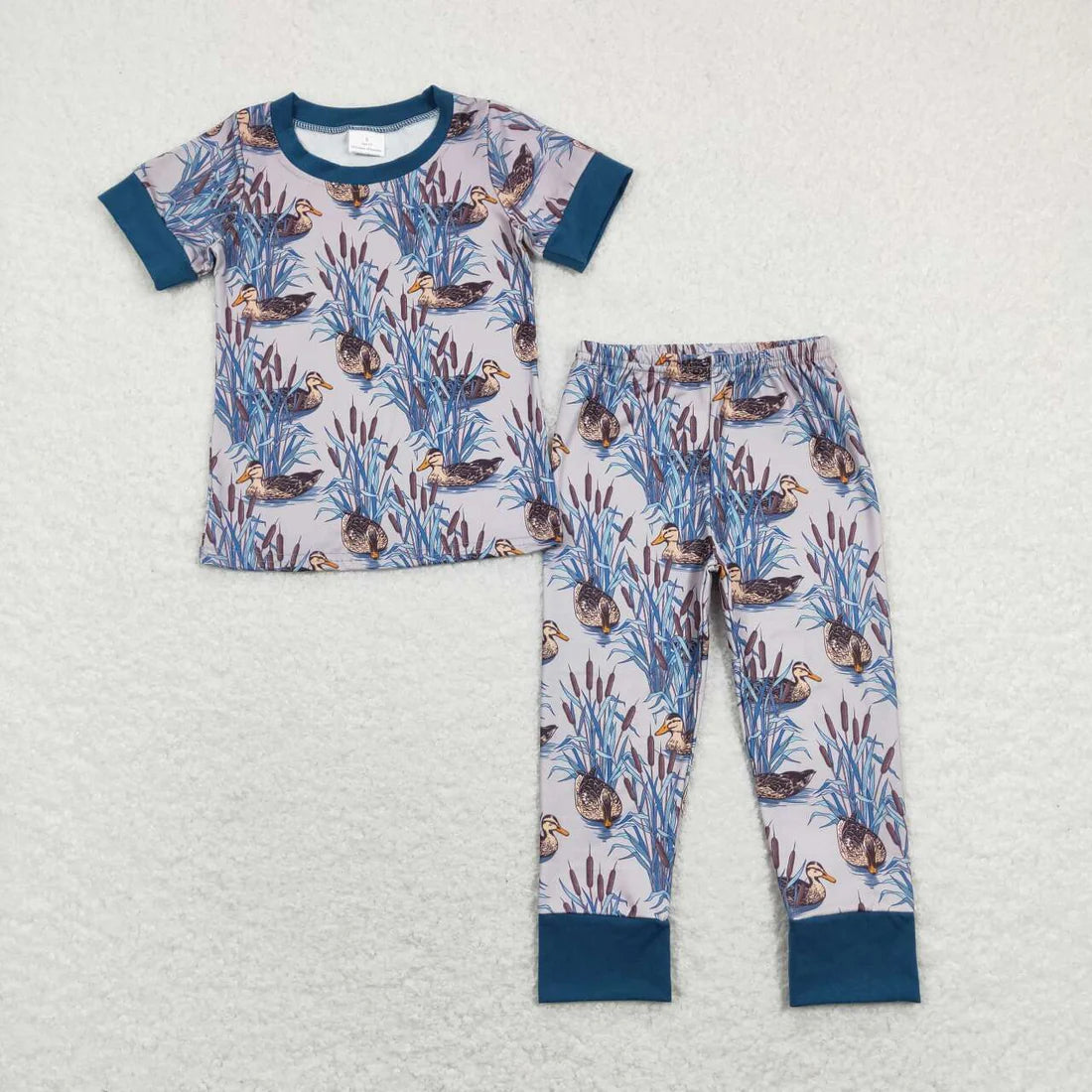 12.19 RTS Sibling Baby Boys Short Sleeve Dogs Ducks Top Pants Hunting Pajamas Clothes Sets