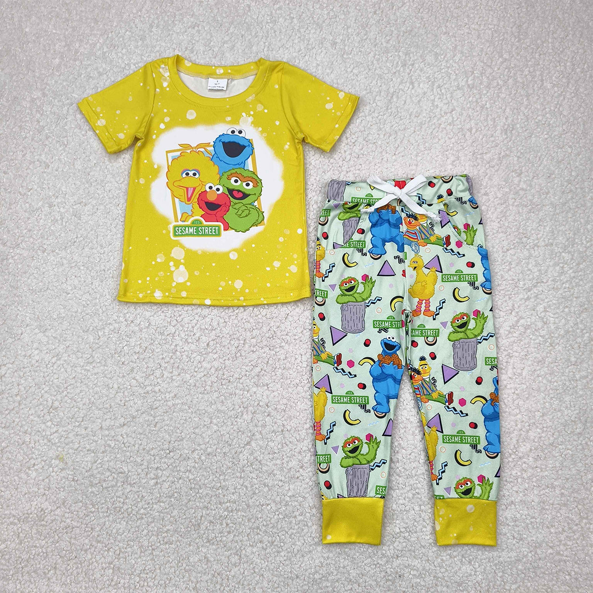 4.08 BSPO0314 RTS NO MOQ Baby Boys Spring Outfits Street Duck Shirt Pants Boutique Outfits Clothes Sets