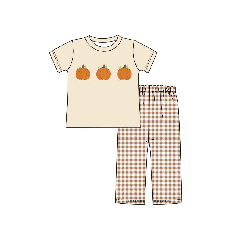 BSPO0438  Pre-order baby boy clothes short sleeve top with trousers kids summer set