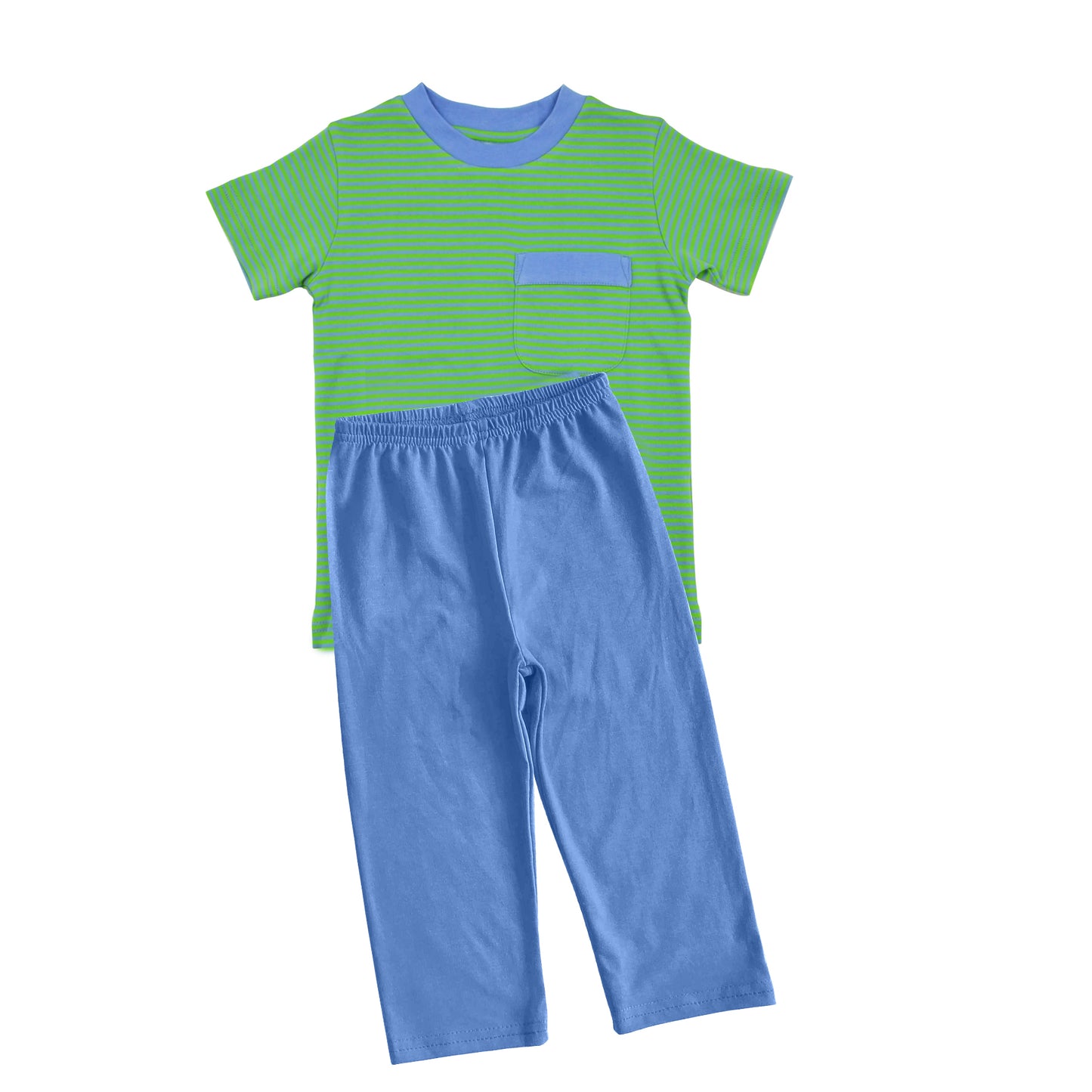 No moq BSPO0457 Pre-order Size 3-6m to 7-8t baby boy clothes short sleeve top with trousers kids autumn set