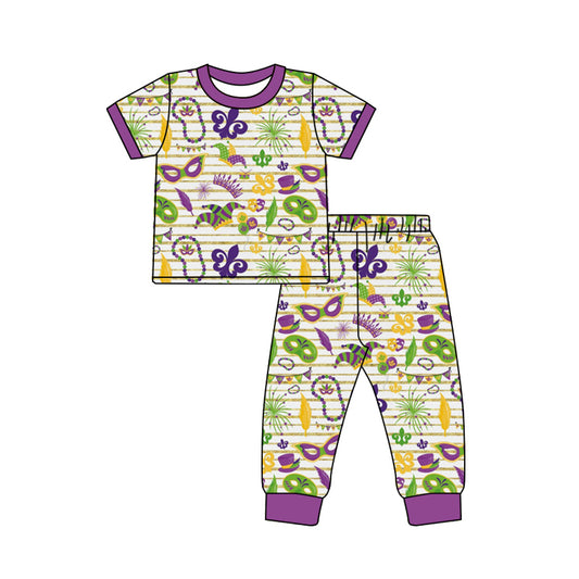 No moq BSPO0474 Pre-order Size 3-6m to 7-8t baby boy clothes short sleeve top with trousers kids autumn set