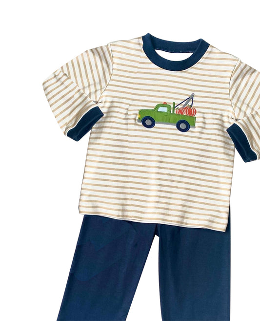 No moq BSPO0474 Pre-order Size 3-6m to 7-8t baby boy clothes long sleeve top with trousers kids autumn set