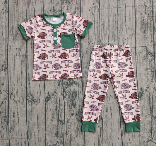 11.25 BSPO0597 Smple No Moq Baby Boys Camo Hats Ducks Pocket Top Pants Southern Clothes Sets
