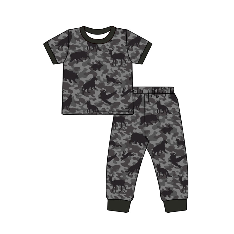 4.18 Pre order No Moq Baby Boys Southern Camo Deer Top Pant Hunting Clothes Sets