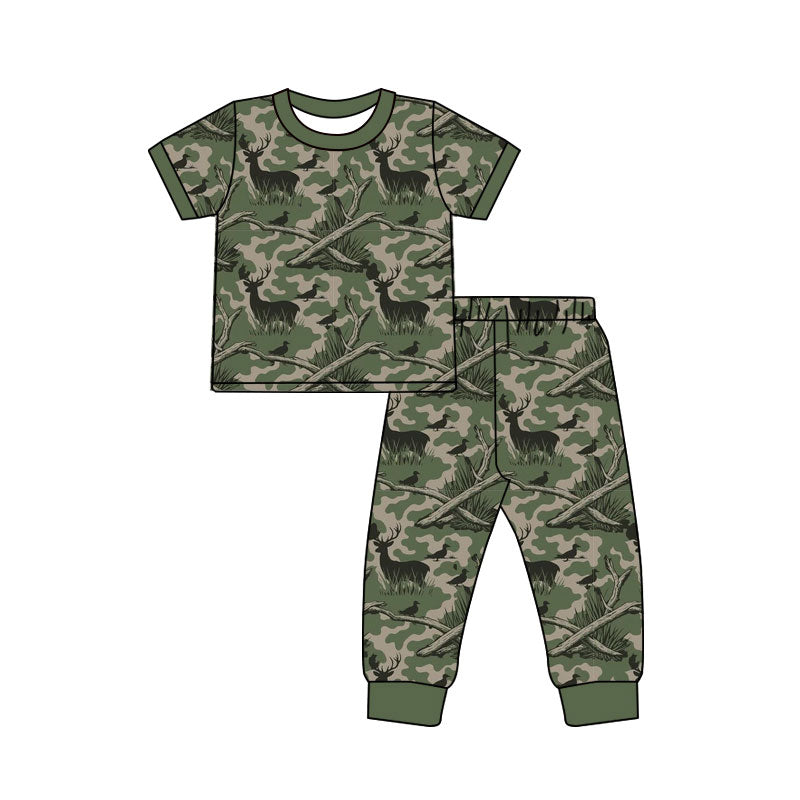 4.18 Pre order No Moq Baby Boys Southern Camo Deer Top Pant Hunting Clothes Sets