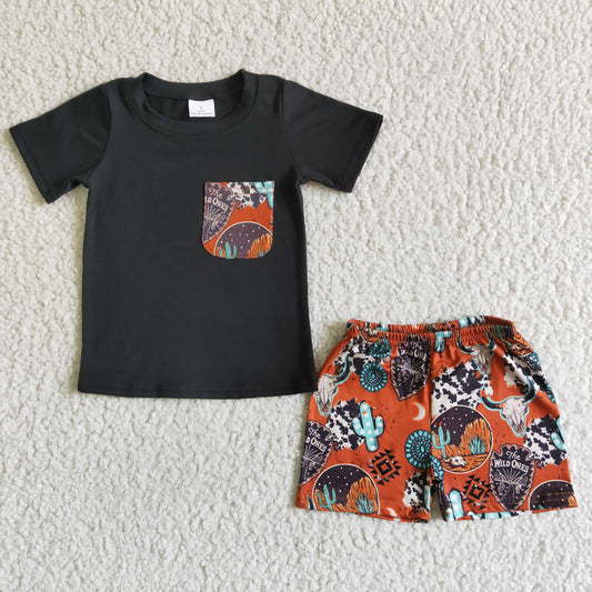 BSSO0014 Kids boys clothes short sleeves top with shorts set-promotion 2024.6.8 $5.5