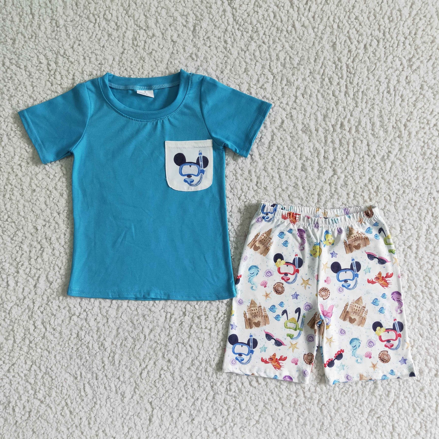 BSSO0038  Kids boys clothes  short sleeves top with shorts set-promotion  2024.4.5 $5.5