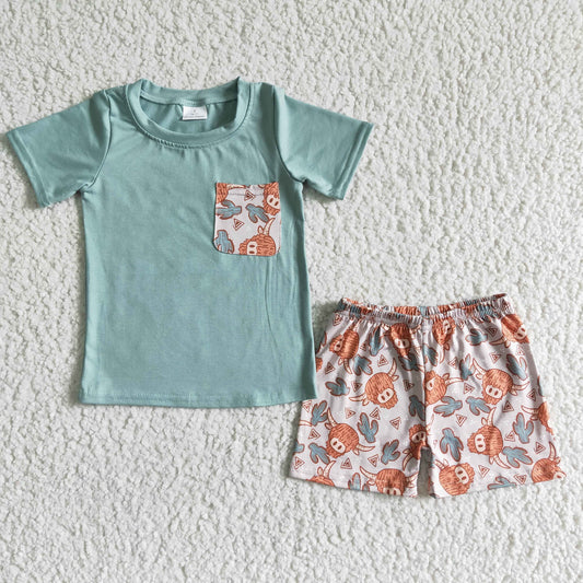 BSSO0043  Kids boys clothes  short sleeves top with shorts set-promotion  2024.4.13 $5.5