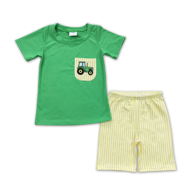 BSSO0058 Sales New RTS No Moq Promotion Tractor pocket stripe shorts farm boy clothing